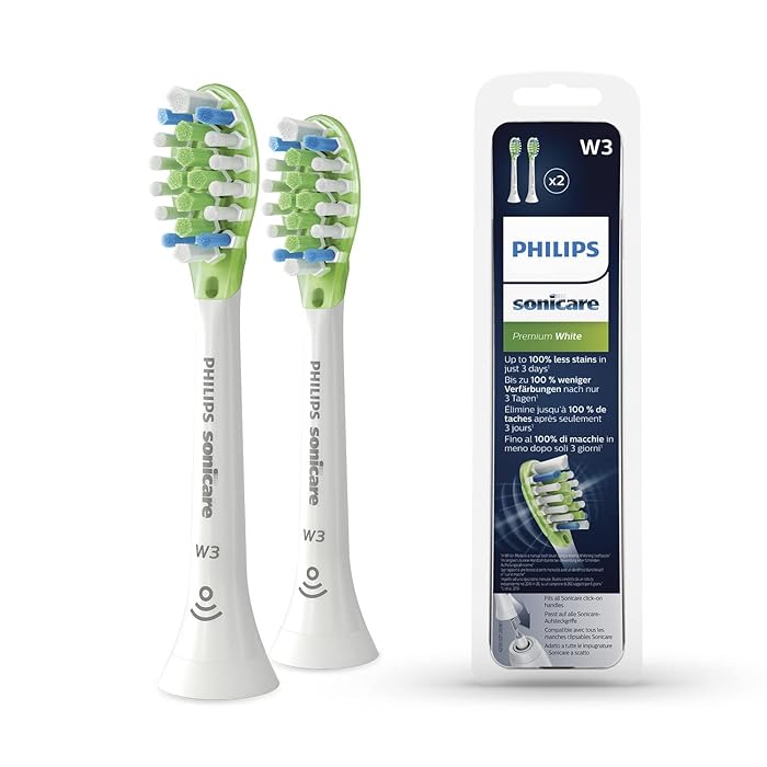 Philips Sonicare Premium White BrushSync Enabled Replacement Brush Heads,White, HX9062/17 Pack of 2