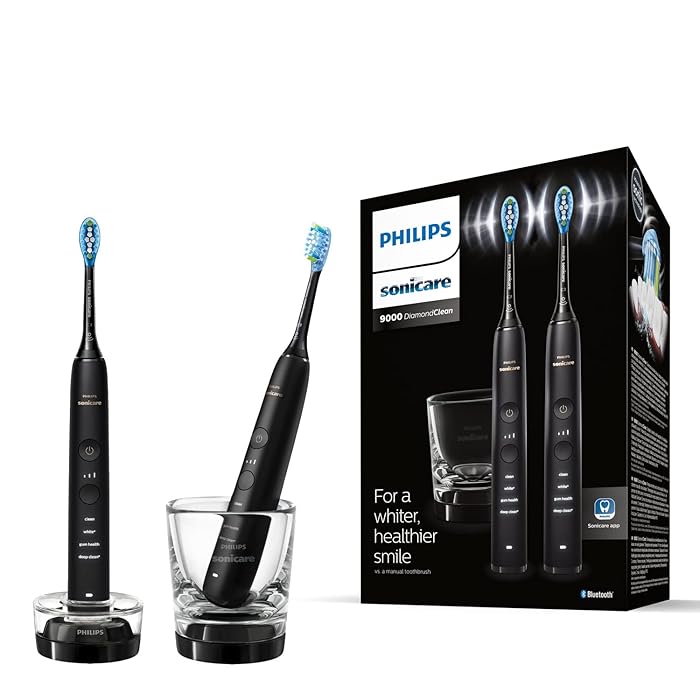 Philips Sonicare DiamondClean 9000 Sonic Electric Toothbrush with App (Model HX9914/54), Black