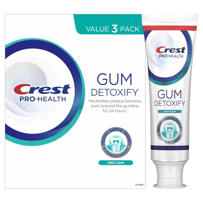 CrestPro-Health Gum Detoxify Deep Clean Toothpaste, 4.8 oz Pack of 3 - Anticavity, Antibacterial Flouride Toothpaste, Clinically Proven, Gum and Enamel Protection, Plaque Control