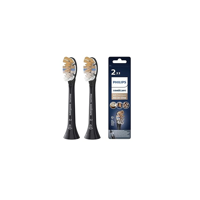 Philips Sonicare Premium All-in-One Brush Head for Complete Care,Black,HX9092/96 Pack of 2