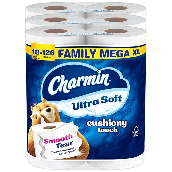 Charmin Ultra Soft Toilet Paper 18 Family Mega XL Rolls, 385 Sheets Per Roll