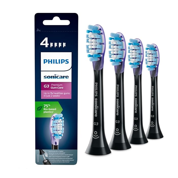 Philips Sonicare Original G3 Premium Gum Care Standard Sonic Toothbrush Heads - 4 Pack in Black (Model HX9054/33)