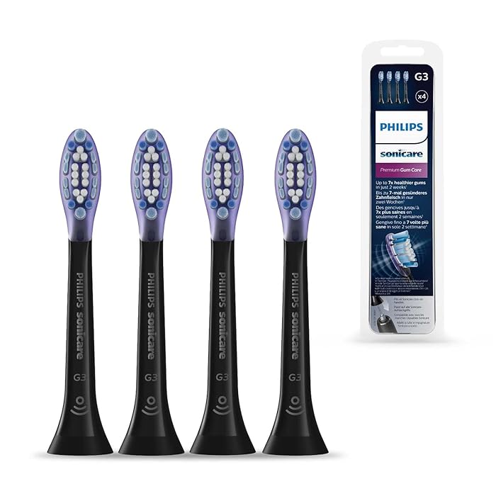 Philips Genuine Sonicare Premium Gum Care Replacement Brush Heads, 4 Pack, Black - HX9054/33