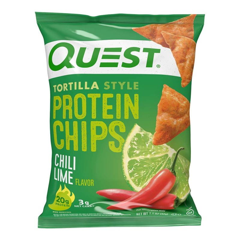 Quest Nutrition Tortilla Style Protein Chips, Chili Lime, Baked, 1.1 Oz, (Pack of 12)