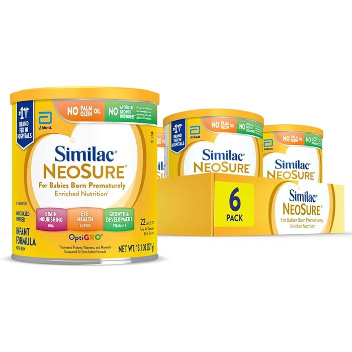 SimilacNeoSure Premature Post-Discharge Infant Formula, Powder Baby Formula, 13.1-oz Can, Pack of 6