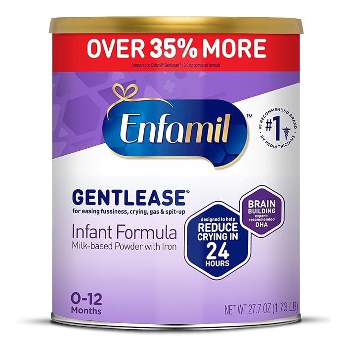 Enfamil Gentlease Baby Formula, Reduces Fussiness, Gas, Crying and Spit-up in 24 hours, DHA & Choline to support Brain development, Powder Can, 27.7 Oz