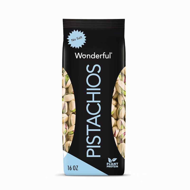 Wonderful Pistachios In Shell, Roasted with No Salt Nuts, 16 Ounce Bag, Protein Snacks, Gluten Free, Healthy Snacks for Adults
