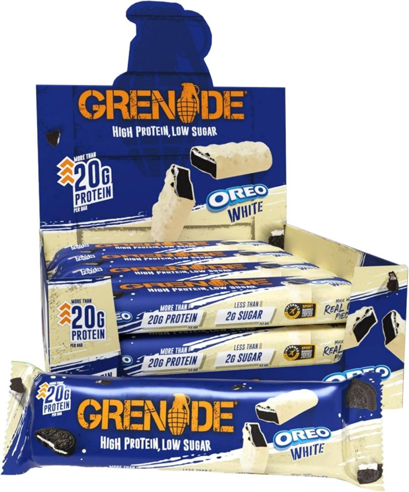 Grenade OREO White Protein Bar - High Protein, Low Sugar, 12 x 60 g