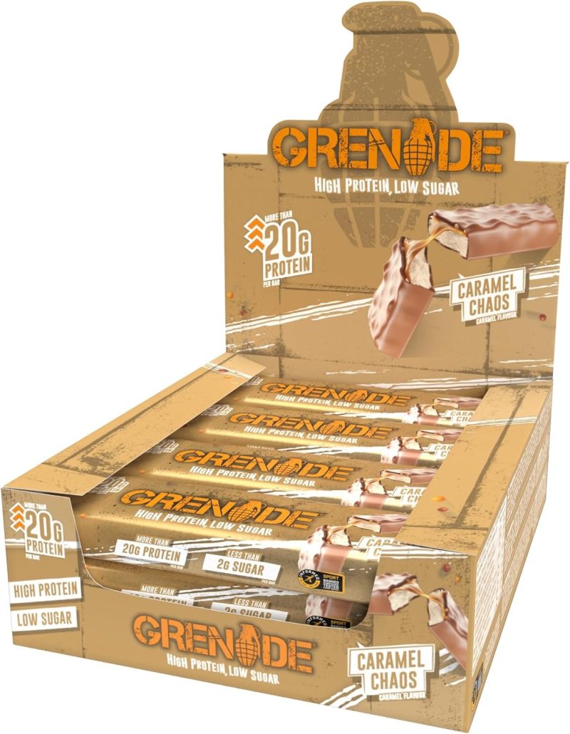 Grenade High Protein, Low Sugar Bar - Caramel Chaos, 12 x 60 g