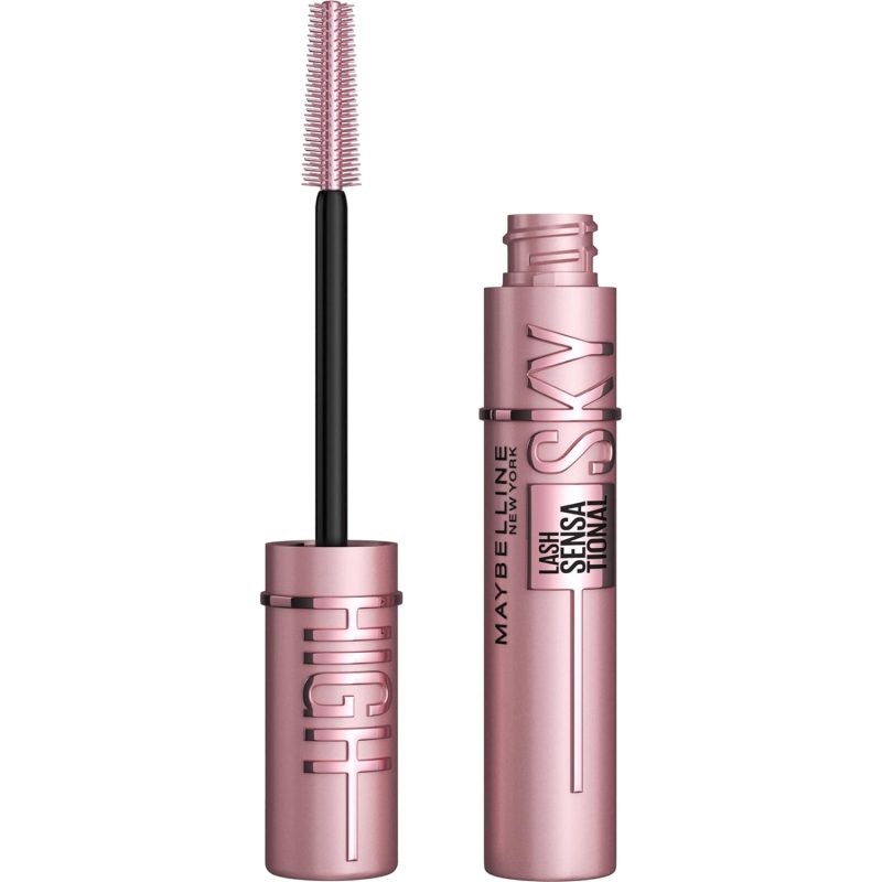 Roll over image to zoom in Maybelline Lash Sensational Sky High Washable Mascara Makeup, Volumizing, Lengthening, Defining, Curling, Multiplying, Buildable Formula, Blackest Black, 1 Count