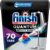 FINISH Quantum Infinity Shine, Dishwasher Pods, Dishwasher Detergent Liquid, Dishwasher Soap, Advanced Clean & Shine, 70ct Dishwasher Tablets