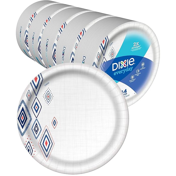 Dixie Large Paper Plates, 10 Inch, 220 Count, 2X Stronger*, Microwave-Safe, Soak-Proof, Cut Resistant, Disposable Plates For Everyday Breakfast, Lunch, & Dinner Meals