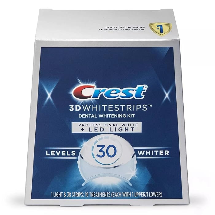Crest3D Whitestrips Professional White with Hydrogen Peroxide + LED Light Teeth Whitening Kit - 19 Treatments
