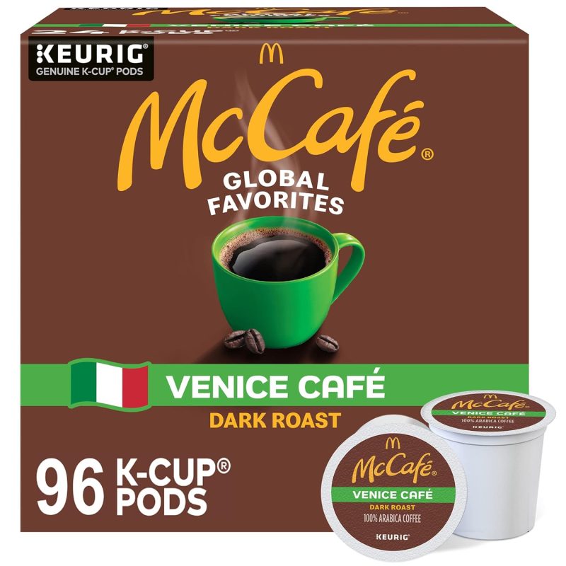 McCafe Venice Cafe, Single Serve Coffee Keurig K-Cup Pods, Dark Roast Coffee, 96 Count