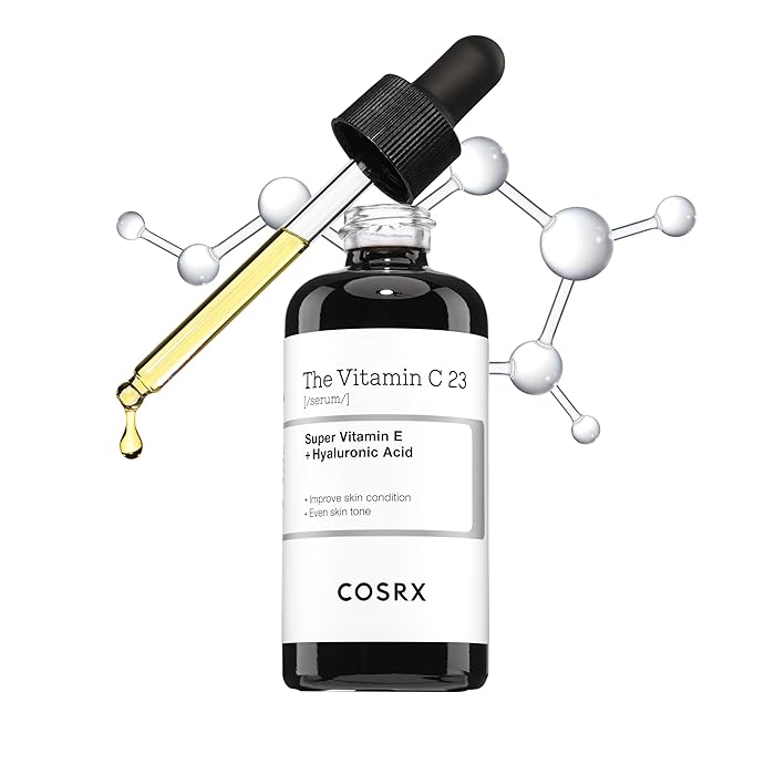 COSRXPure Vitamin C 23% Serum with Vitamin E & Hyaluronic Acid, Brightening & Hydrating Facial Serum for Fine Lines, Uneven Skin Tone & Dull Skin, 0.7oz/20g, Korean Skin Care