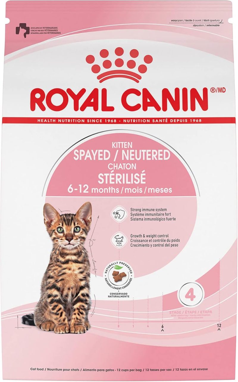 Royal Canin Feline Health Nutrition Kitten Spayed/Neutered Dry Cat Food, 2.5 lb Bag