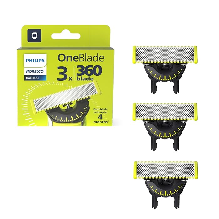 Philips Norelco Genuine OneBlade 360 Blade Replacement Blades, 3 Count, QP430/80