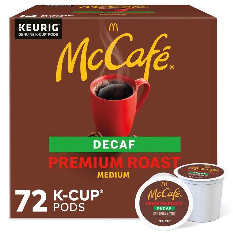 McCafe Premium Roast Decaf Coffee, Single Serve Keurig K-Cup Pods, Decaffeinated, 72 Count