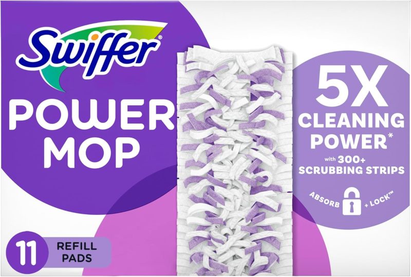 Swiffer PowerMop Multi-Surface Mopping Pad Refills for Floor Cleaning, 11 Count
