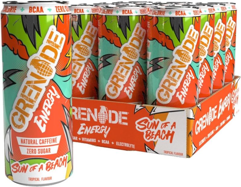 Grenade Sugar Free Energy Drink - Sun of a Beach, 330 ml (Pack of 12)