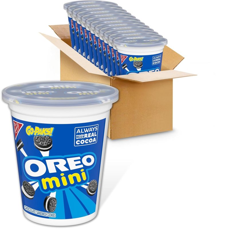 OREO Mini Chocolate Sandwich Cookies, Go-Paks, 12 - 3.5 oz Cups