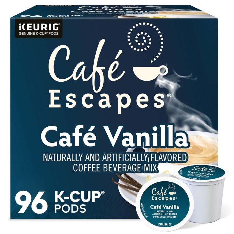 Cafe Escapes Cafe Vanilla, Keurig Single-Serve K-Cup Pods, 96 Count