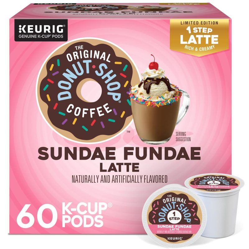 The Original Donut Shop Sundae Fundae One Step Latte, Keurig Single Serve K-Cup Pods, 60 Count (6 Packs of 10)