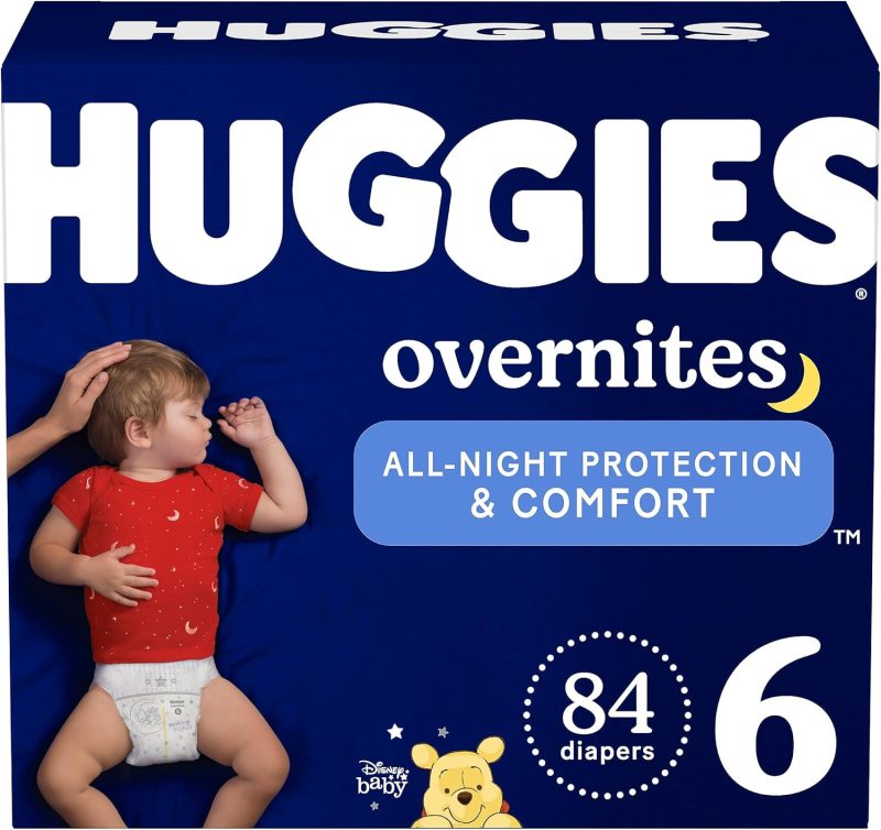 Huggies Size 6 Overnites Baby Diapers: Overnight Diapers, Size 6 (35+ lbs), 84 Ct