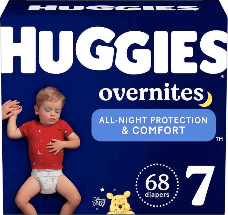 Huggies Size 7 Overnites Baby Diapers: Overnight Diapers, Size 7 (41+ lbs), 68 Ct
