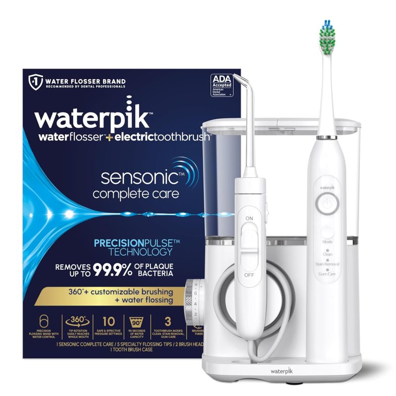 Waterpik Sensonic Complete Care Water Flosser and Rechargeable Electric Toothbrush and Water Flosser Combo Set, CC-04, White,