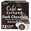 Cafe Escapes, Dark Chocolate Hot Cocoa, Single-Serve Keurig K-Cup Pods, 72 Count (3 Boxes of 24 Pods)