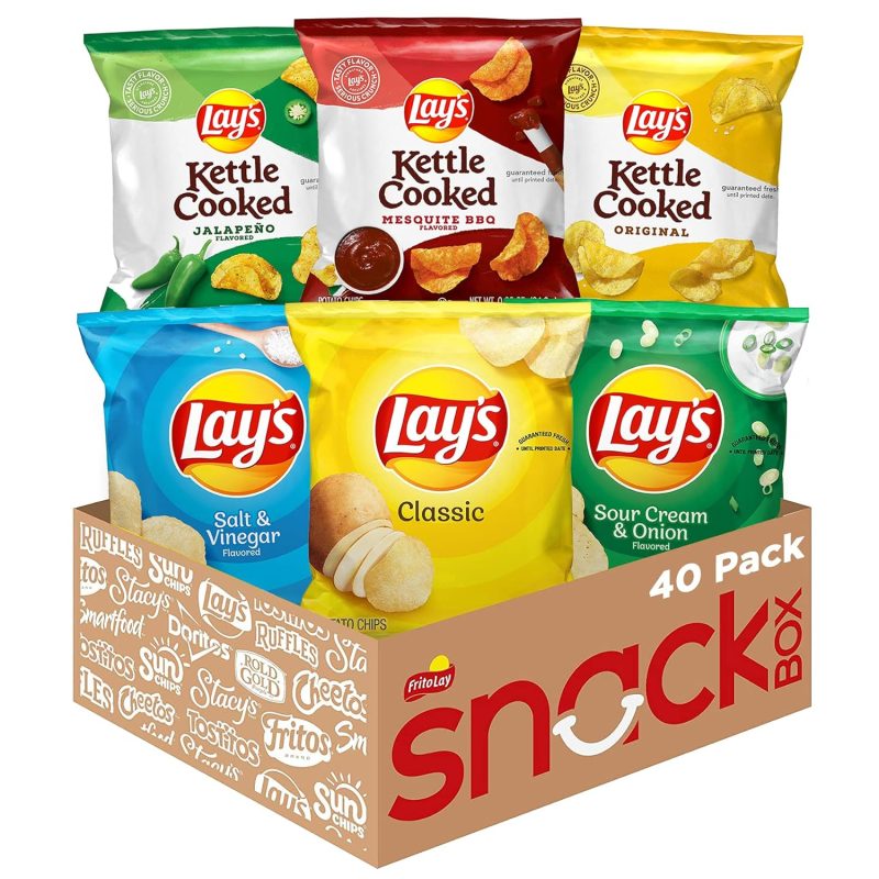 Lay's Potato Chips, Regular & Kettle Variety Pack, (Pack of 40)