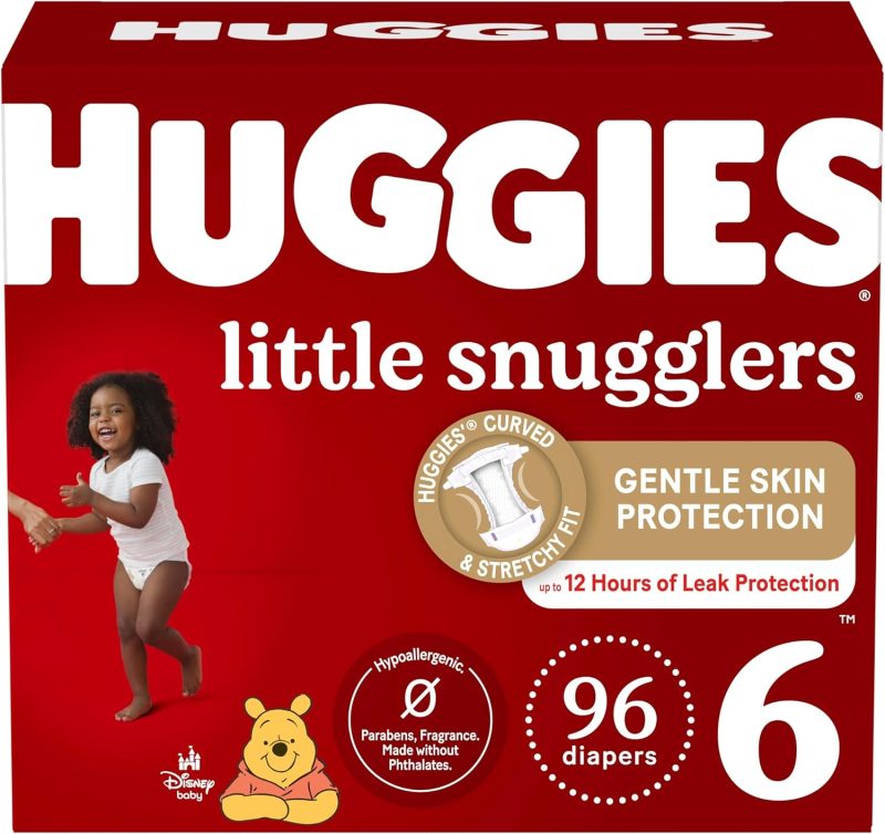 Huggies Size 6 Diapers, Little Snugglers Baby Diapers, Size 6 (35+ lbs), 96 Count