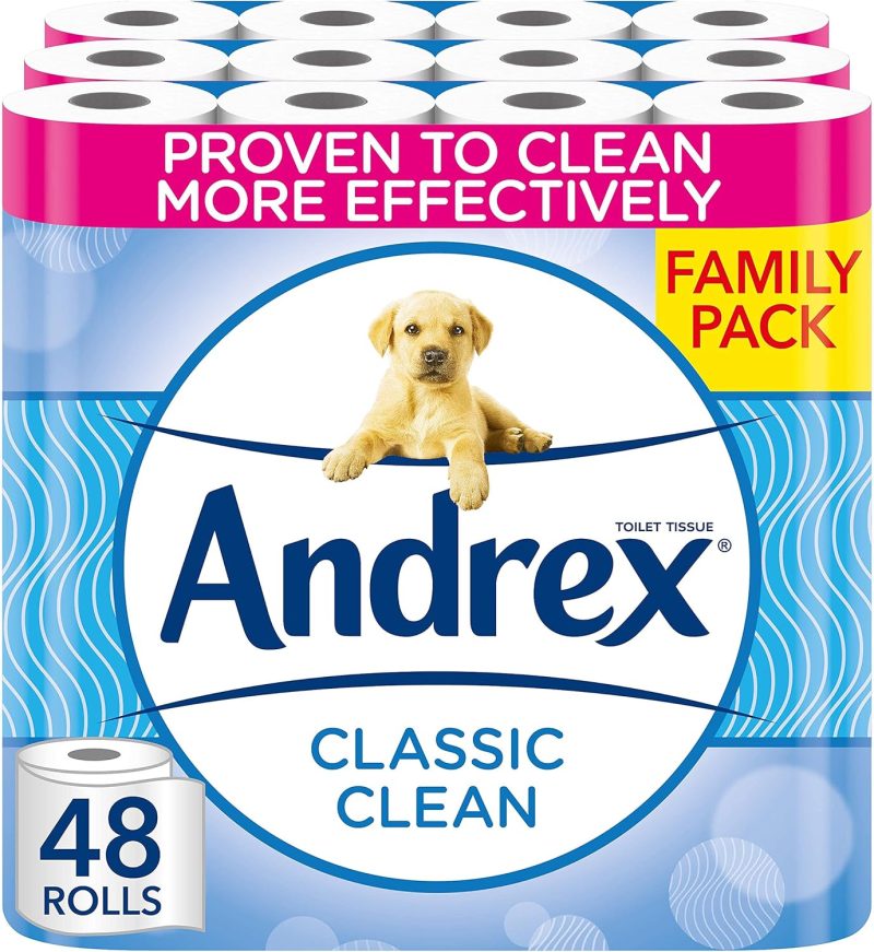 Andrex Classic Clean Toilet Tissue, 48 Toilet Roll