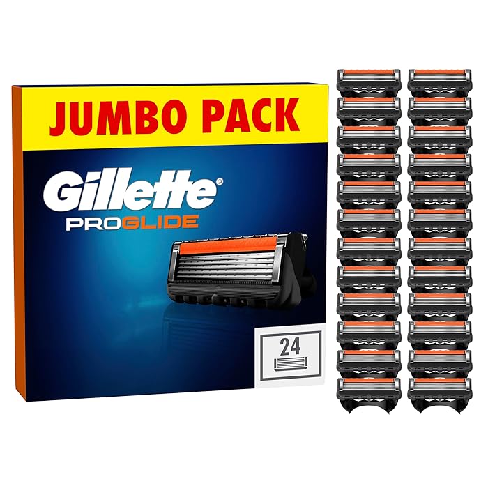 Gillette ProGlide Razor Blades Men, Pack of 24 Razor Blade Refills with Precision Trimmer, 5 Anti-Friction Blades