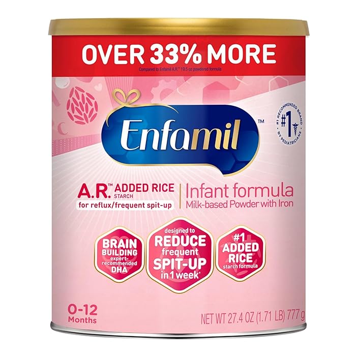 EnfamilA.R. Infant Formula, Clinically Proven to Reduce Reflux & Spit-Up in 1 Week, with Iron, DHA for Brain Development, Probiotics to Support Digestive & Immune Health, Powder Can, 27.4 Oz