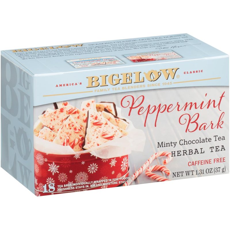 Bigelow Peppermint Bark Herbal Tea, Caffeine Free, 1.31 Ounces (Pack Of 6)