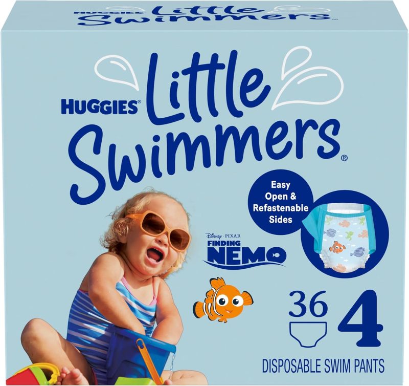 Huggies Little Swimmers Disposable Swim Diapers, Size 4 - Medium (22-37 lbs), 36 Ct