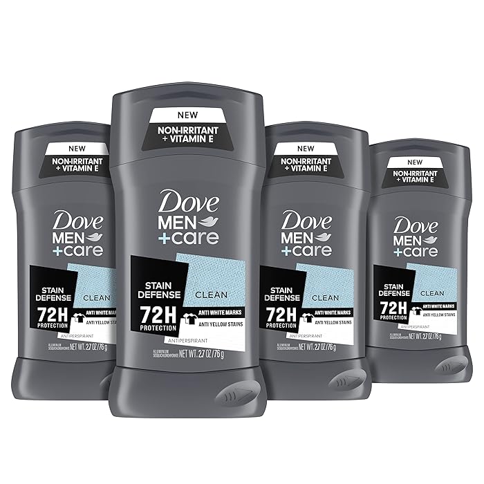 DOVE MEN + CAREAntiperspirant Deodorant 72-hour anti-stain Protection Invisible Deodorant For Men, 2.7 Ounce (Pack of 4)