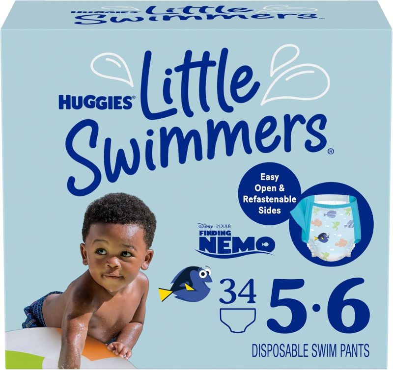Huggies Little Swimmers Disposable Swimming Diapers, Size 4 (24-34 lbs), 18 Ct