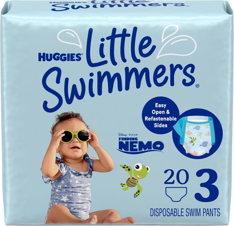 Huggies Little Swimmers Disposable Swim Diapers, Size 3 (16-26 lbs), 40 Ct