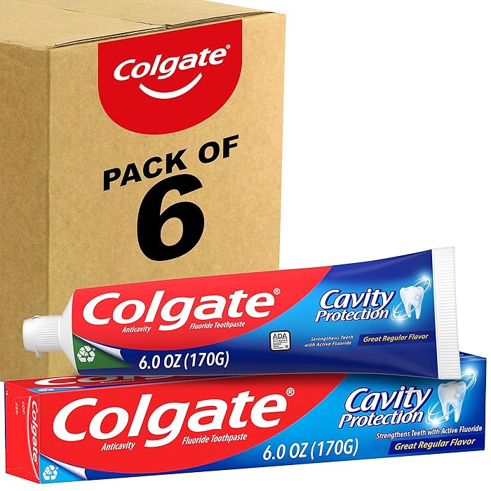 ColgateCavity Protection Toothpaste with Fluoride, Great Regular Flavor, 6 Ounce (Pack of 6)