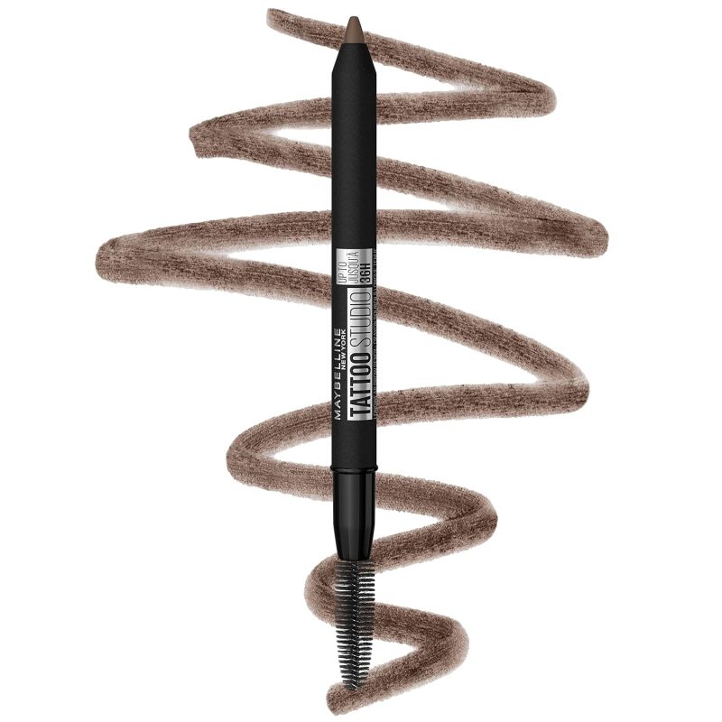 Maybelline TattooStudio Waterproof Eyebrow Pencil, Sharpenable, Longwear, Long Lasting Eyebrow Pencil, Defined Brows, Pigment Brow Pencil, Medium Brown, 1 Count