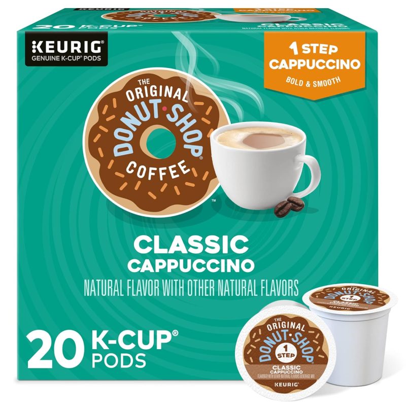 The Original Donut Shop One-Step Classic Cappuccino, Keurig Single-Serve K-Cup Pods, 20 Count (Pack of 1)