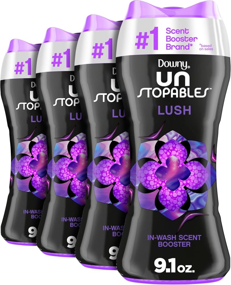 Downy Unstopables Beads, Lush, 9.1 oz (4 Pack)