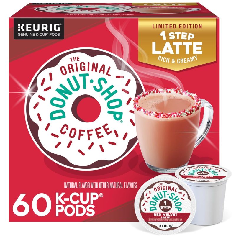 The Original Donut Shop One-Step Red Velvet Latte, Keurig Single Serve K-Cup Pods (Pack of 1, 60 Count Total)