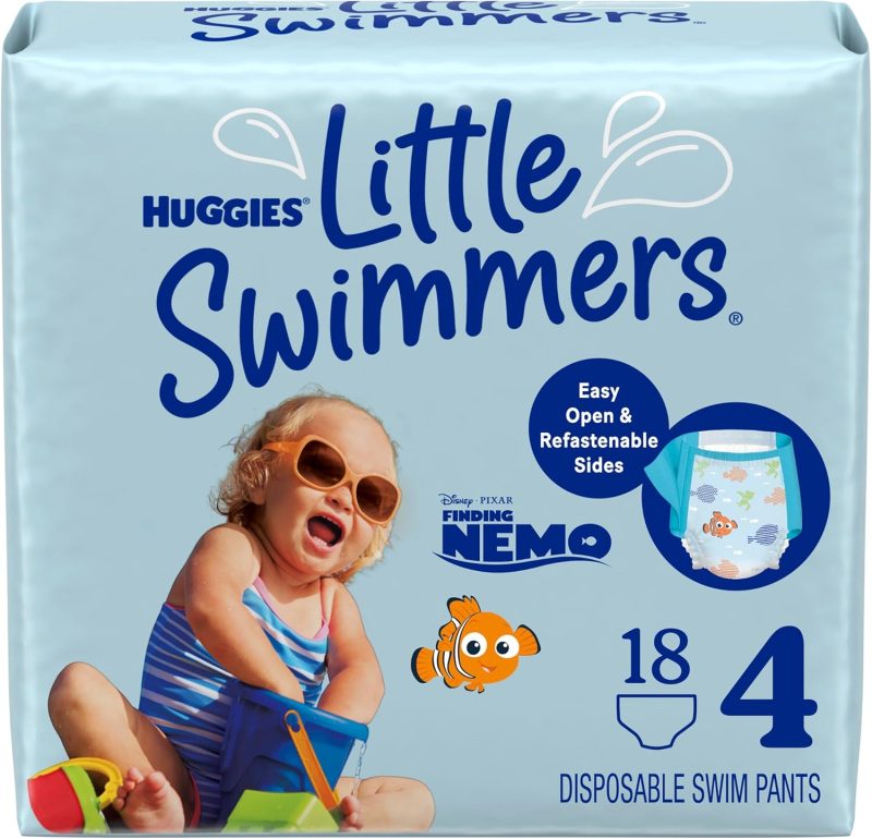 Huggies Little Swimmers Disposable Swim Diapers, Size 5-6 (32+ lbs), 17 Ct