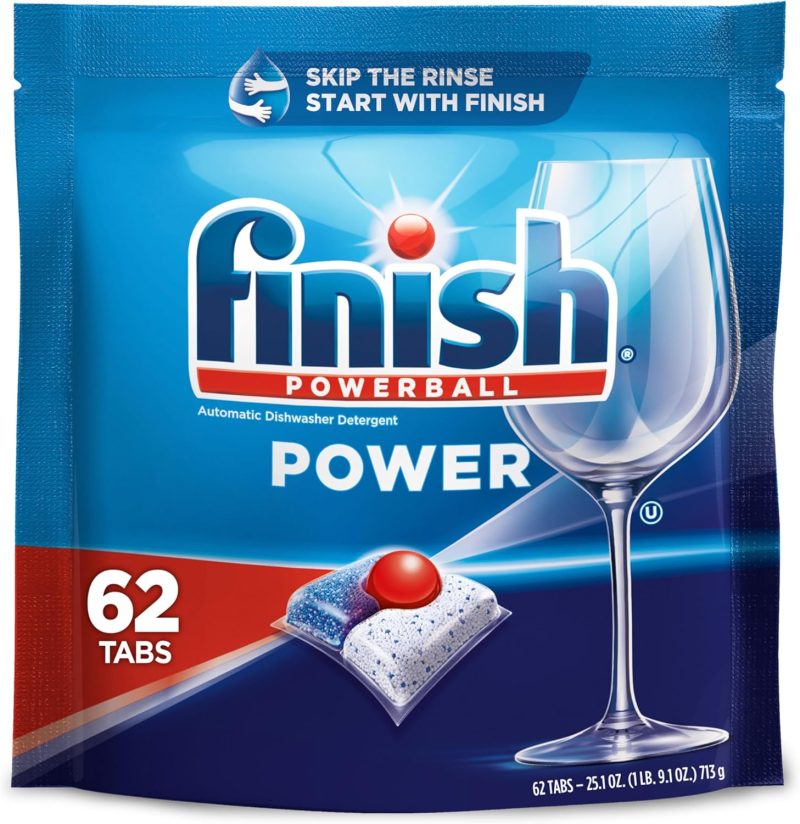Finish Power Dishwasher Pod, No Pre-Rinse Dishwasher Detergent, Dishwasher Tabs For Deep Clean & Shine with Degreasing Power, 94 Count