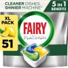 Fairy Platinum Lemon All-In-1 Dishwasher Tablets Bulk, Fairy Dishwasher Tablets Platinum, 51 Tablets