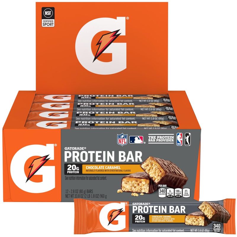 Gatorade Whey Protein Bars, Chocolate Caramel,12 Count